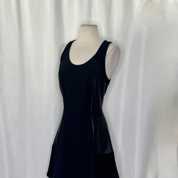 RAG & BONE Leather Montrose Fit N’ Flare Little Black Dress Panel Mini Size 6 - Picture 8 of 16